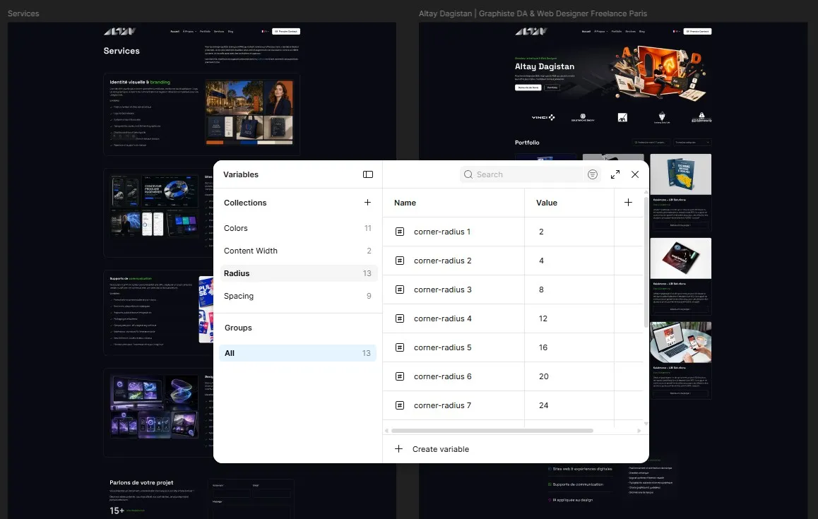 Fichier du design system d’altaydagistan.com dans Figma.
